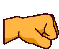 a cartoon drawing of a fist with the thumb pointing to the left