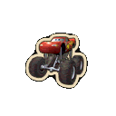 a sticker of a red monster truck from cars .