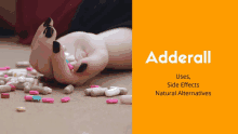 adderall uses side effects natural alternatives with a person laying on the floor