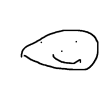 a drawing of a potato with a smiley face on it .