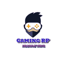 a logo for gaming rp shows a man wearing a mask