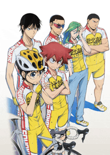 a group of anime characters standing next to each other with one wearing a shirt that says ' fuji '