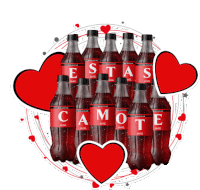 a bunch of bottles of coca cola with the name camote on them