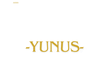 a white background with the word yunus written in gold