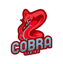 a logo for cobra gaming with a red snake on it