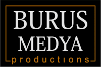 a logo for burus medya productions is shown on a black background