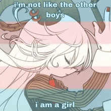 a picture of a girl with the words i 'm not like the other boys i am a girl below it