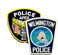 two badges for police apex and wilmington police