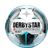 a derbystar bundesliga select soccer ball is shown