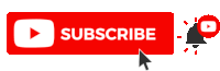 a red subscribe button with a bell and a mouse arrow