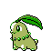 a pixel art drawing of a rabbit with a green leaf on its head .