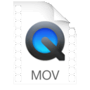 a blue and black icon with the word mov written on it