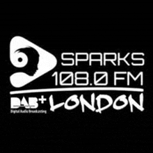 a logo for sparks 108.0 fm dab london