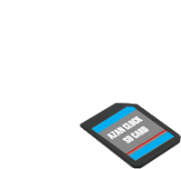 a azan clock sd card with a blue label