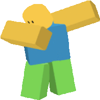 a roblox character with a blue shirt and green pants