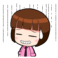 a cartoon drawing of a girl with short brown hair