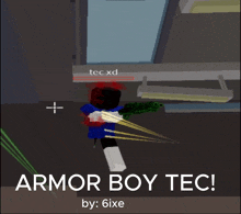 an advertisement for armor boy tec with a picture of a person holding a gun