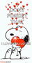 snoopy is holding a red heart in his mouth and says `` dont forget that i love you lots '' .