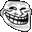 a black and white drawing of a troll face with braces .