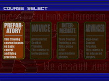 a screenshot of a video game showing the course select screen