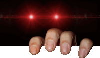 a close up of a person 's fingers against a red light