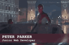 peter parker junior web developer is shown in a video