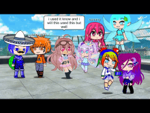 a group of anime characters are standing on a rooftop and one of them is talking about using it