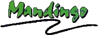 the word mandinggo is written in green and black