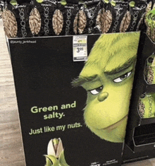 a box of pistachios with the grinch on it