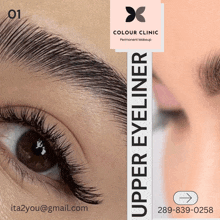 an ad for upper eyeliner shows a woman 's eye