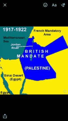 a map showing the british mandatory area and the french mandatory area