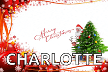 a merry christmas card with the name charlotte on it