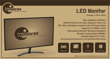 an advertisement for a wonders led monitor that is 17 inch