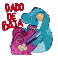 a cartoon drawing of a lizard with the words dado de baja on it