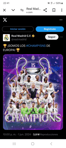 a screenshot of real madrid 's twitter page