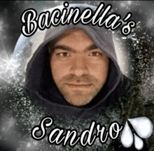 a picture of a man with the name bacinelli 's on it