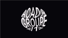 a black and white logo that says acadia groupe on it