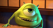 mike from monsters inc has one eye and a horn on his head