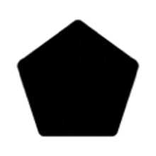 a black silhouette of a pentagon on a white background