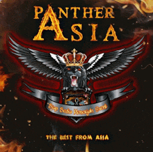 a panther with wings and a crown is on the cover of panther asia