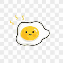 a fried egg with a smiling face on it