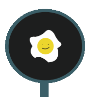 a fried egg with a smiling face on it