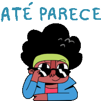 a cartoon of a person with sunglasses and the word ate parece