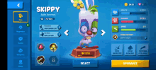 a screenshot of a game called skippy with a rabbit on a pedestal