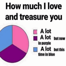 a pie chart that shows how much i love and treasure you .