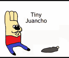 a cartoon character with the name tiny juancho written on it