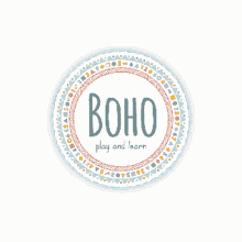 a sticker with the word boho on it