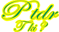 a yellow and green sign that says ptdr tki ?