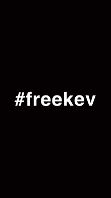 a black background with the words `` freekev '' in white letters .