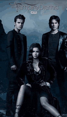 a poster for the vampire diaries shows three people